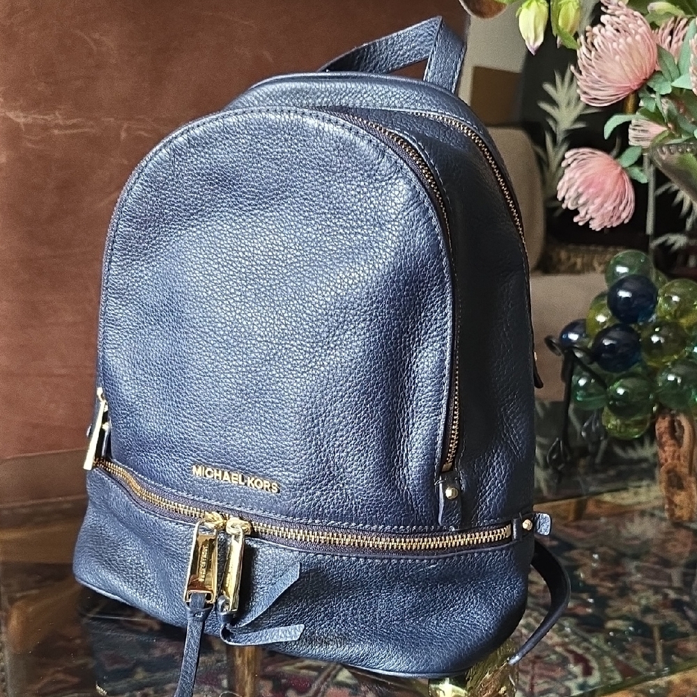 Michael Kors Midnight Blue Leather Backpack